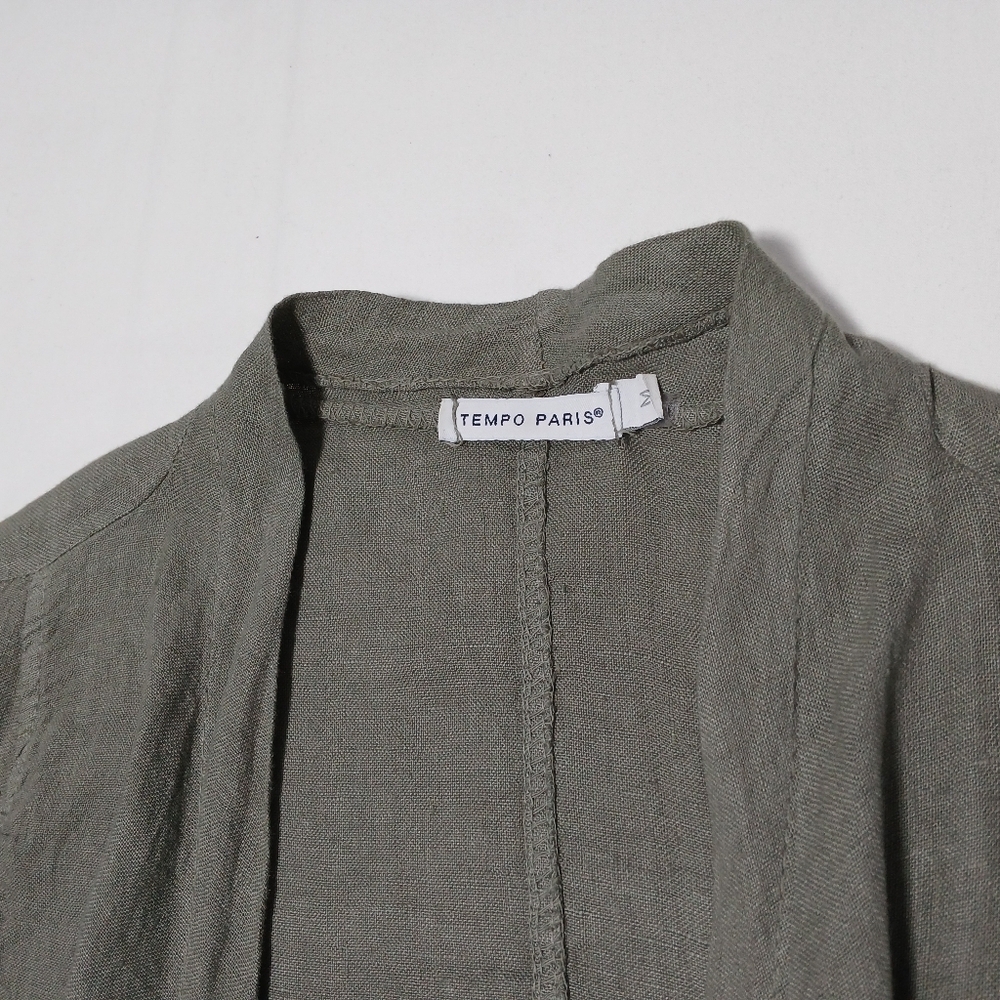 Tempo Paris 100% Short Linen Jacket. Size M - Picture 10 of 11